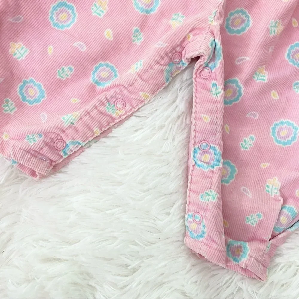 OshKosh | Vintage Floral Bubble Corduroy Overalls